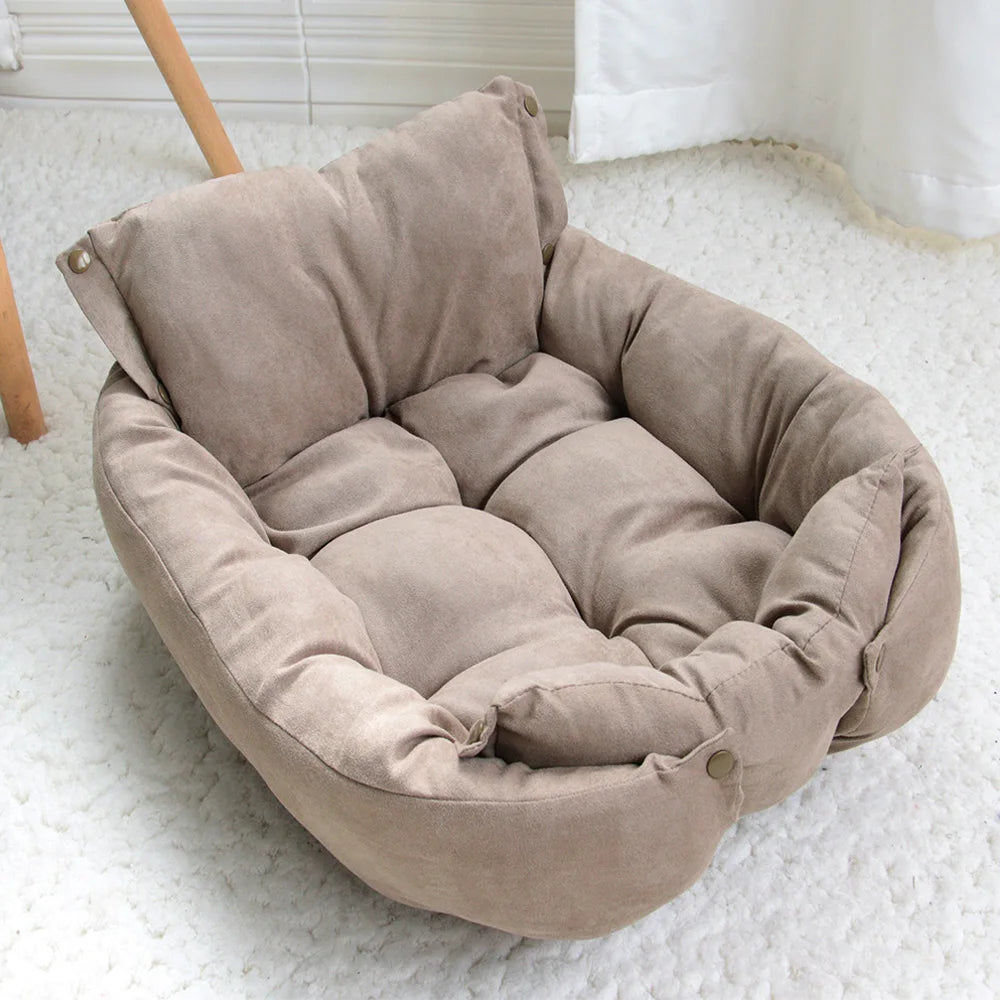 The LillyGreen CozyFold™ Convertible Dog & Cat Bed – Foldable, Plush & Multi-Functional for Small Spaces