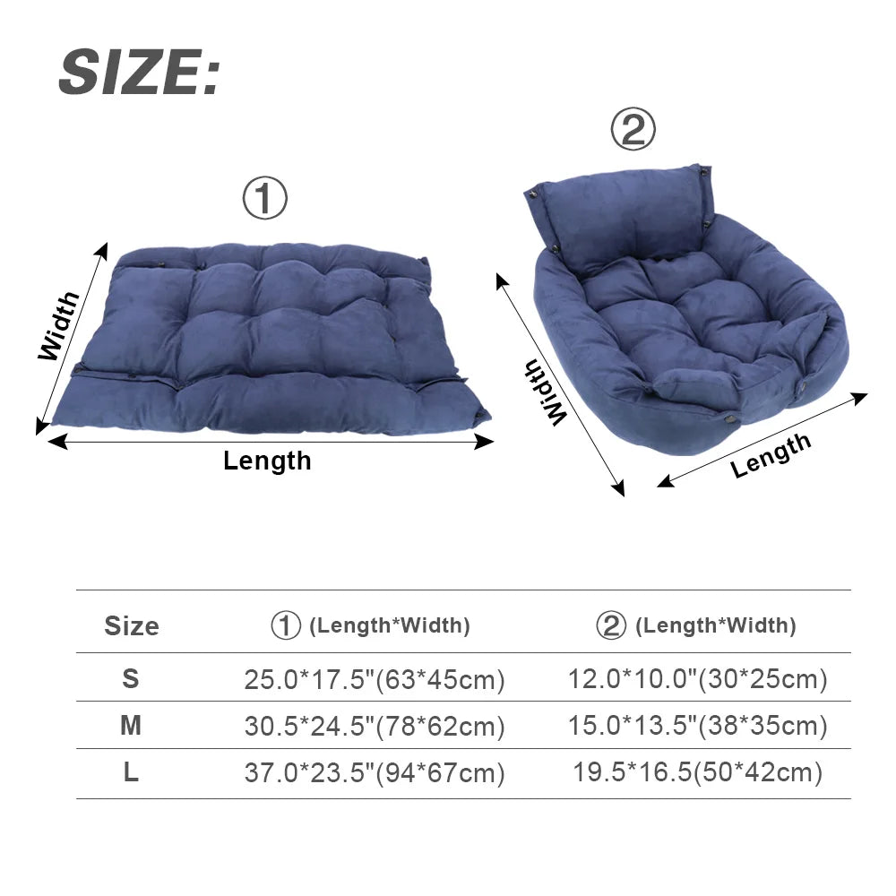 The LillyGreen CozyFold™ Convertible Dog & Cat Bed – Foldable, Plush & Multi-Functional for Small Spaces
