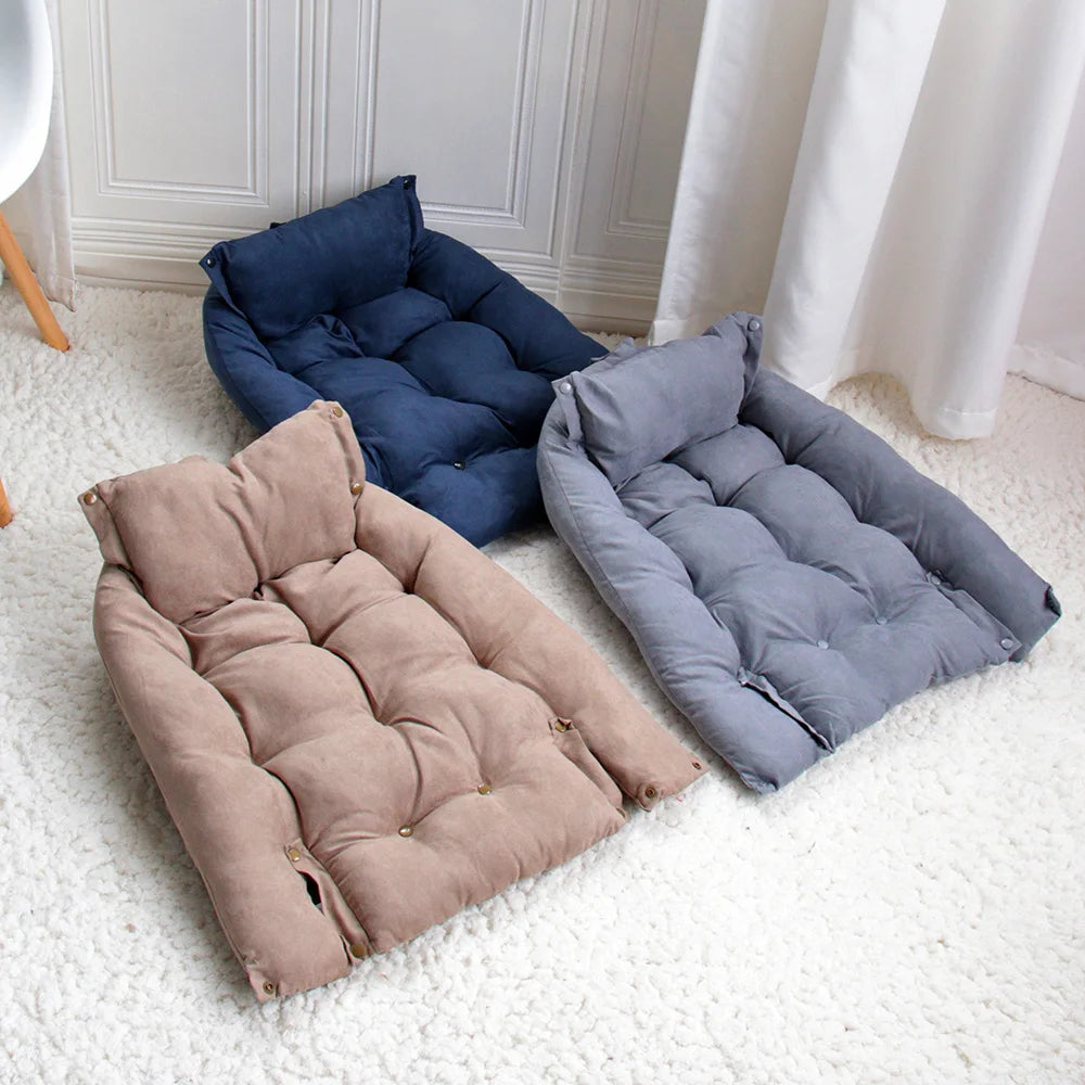 The LillyGreen CozyFold™ Convertible Dog & Cat Bed – Foldable, Plush & Multi-Functional for Small Spaces