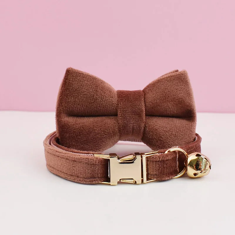 The LillyGreen BowBelle™ Collar with Bow Tie and Bell - The Rosé Luxe Range
