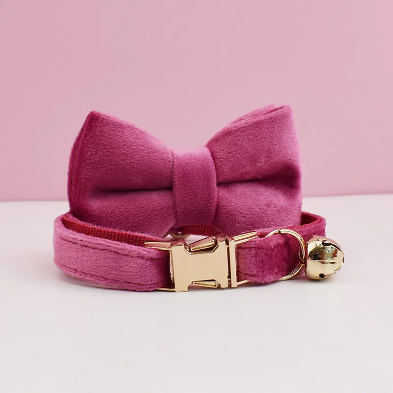 The LillyGreen BowBelle™ Collar with Bow Tie and Bell - The Rosé Luxe Range