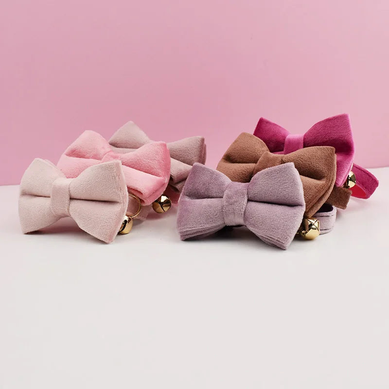 The LillyGreen BowBelle™ Collar with Bow Tie and Bell - The Rosé Luxe Range