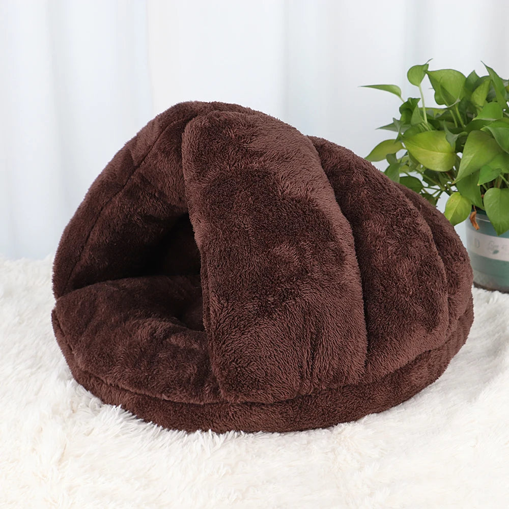 The LillyGreen PuffHaven™ Plush Round Nest for Small Dogs & Cats
