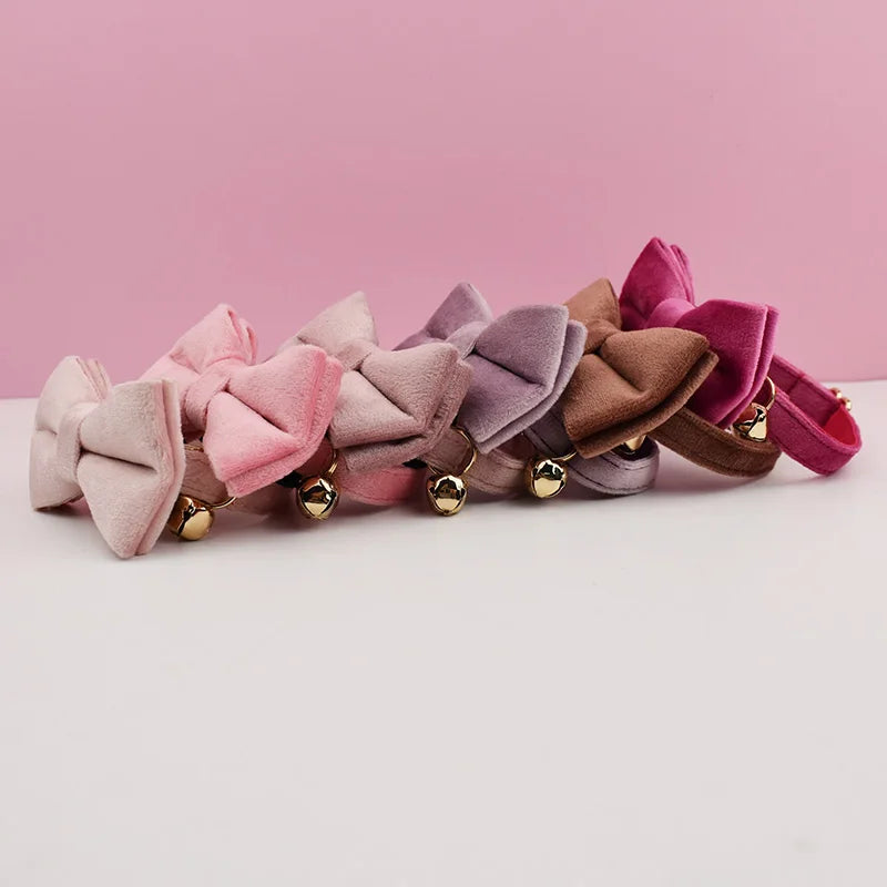 The LillyGreen BowBelle™ Collar with Bow Tie and Bell - The Rosé Luxe Range