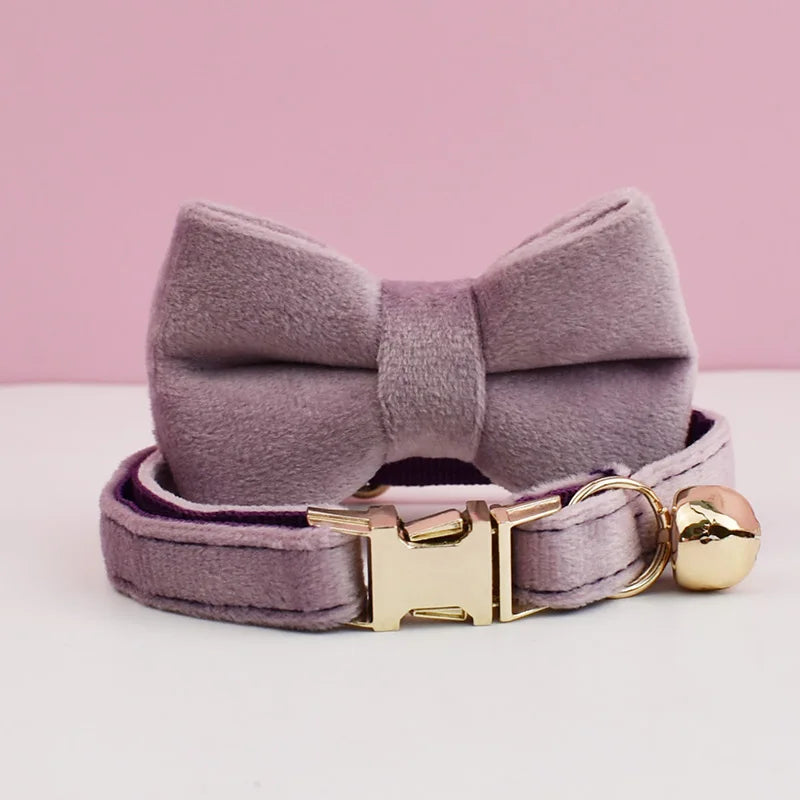 The LillyGreen BowBelle™ Collar with Bow Tie and Bell - The Rosé Luxe Range