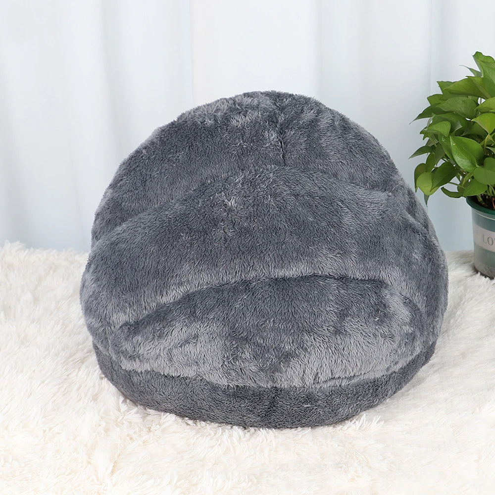 The LillyGreen PuffHaven™ Plush Round Nest for Small Dogs & Cats