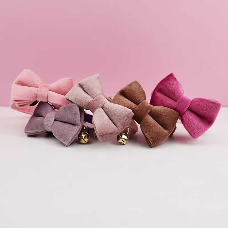 The LillyGreen BowBelle™ Collar with Bow Tie and Bell - The Rosé Luxe Range