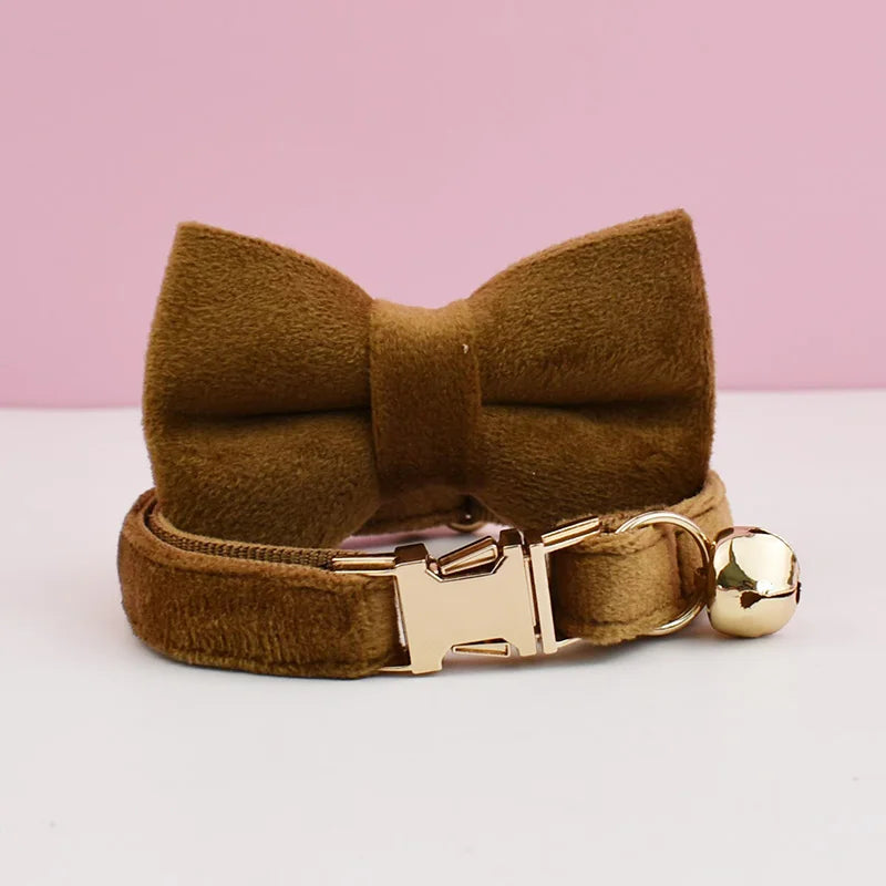 The LillyGreen BowBelle™ Collar with Bow Tie and Bell - The Rosé Luxe Range
