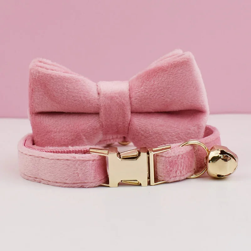 The LillyGreen BowBelle™ Collar with Bow Tie and Bell - The Rosé Luxe Range