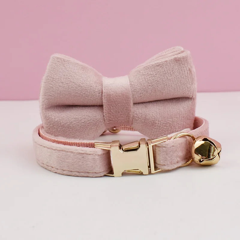 The LillyGreen BowBelle™ Collar with Bow Tie and Bell - The Rosé Luxe Range