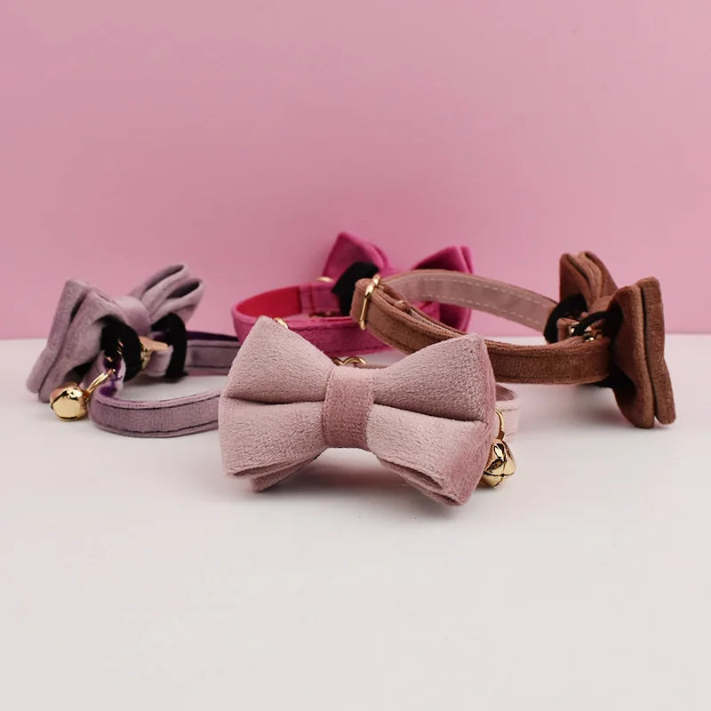 The LillyGreen BowBelle™ Collar with Bow Tie and Bell - The Rosé Luxe Range