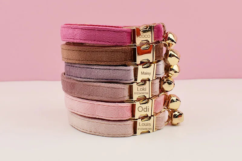 The LillyGreen BowBelle™ Collar with Bow Tie and Bell - The Rosé Luxe Range