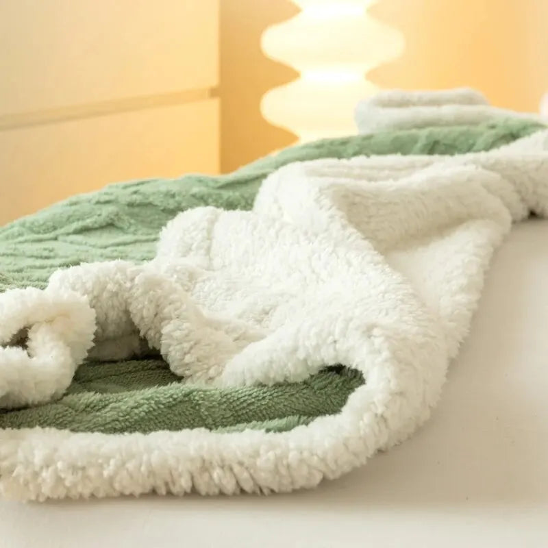 The LillyGreen CozyKnit™ Soft Comfy Blanket - Textured Cable Knit for extra comfort