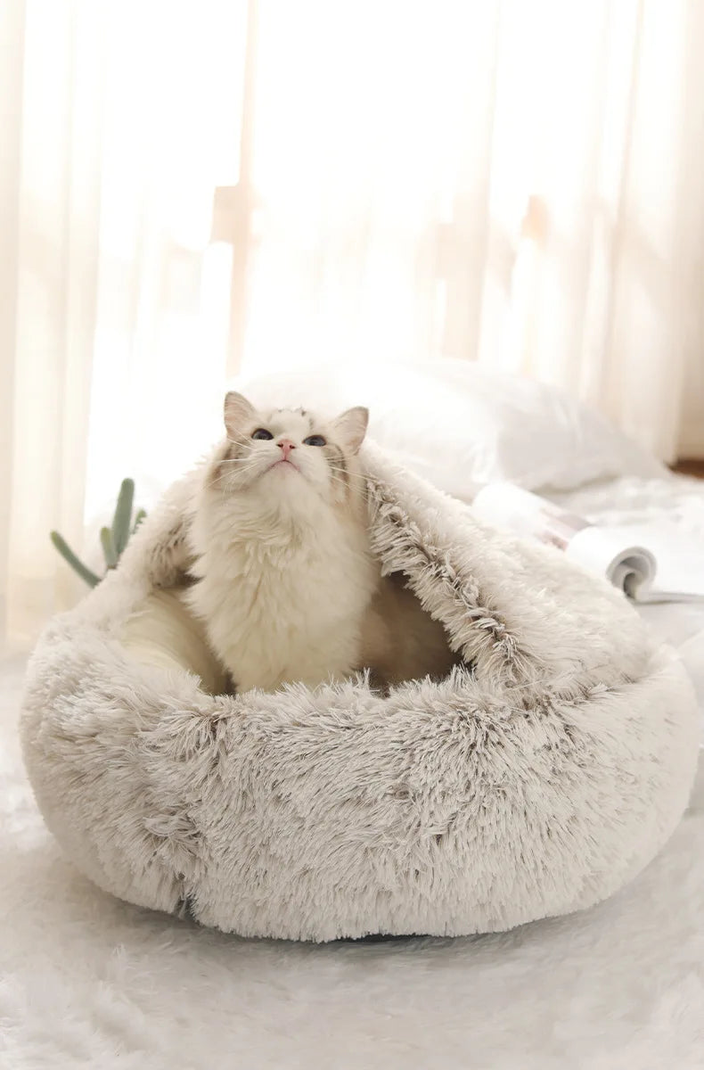 The LillyGreen Hideaway™ Covered Nest – Plush Faux Fur Retreat for Small Pets