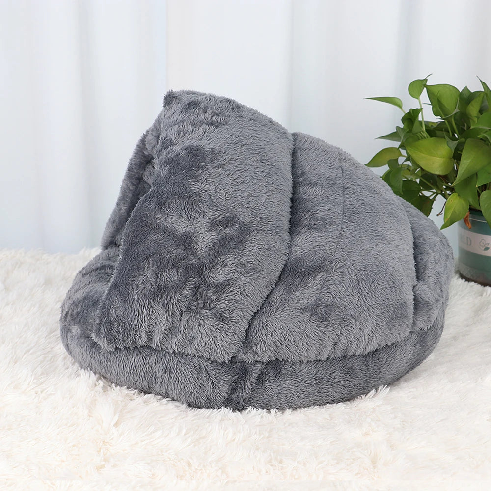 The LillyGreen PuffHaven™ Plush Round Nest for Small Dogs & Cats