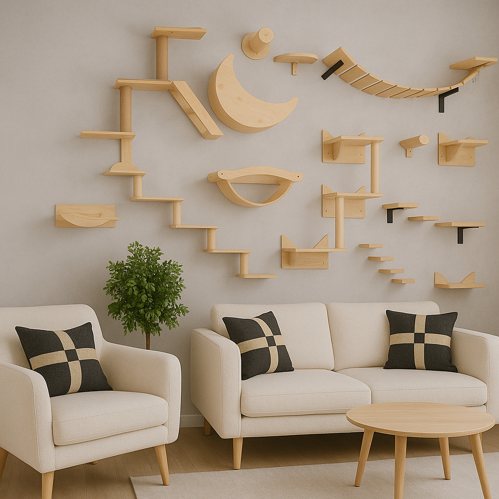 The LillyGreen SkyWalk™ Cat Wall System - Where style meets your furry adventurer
