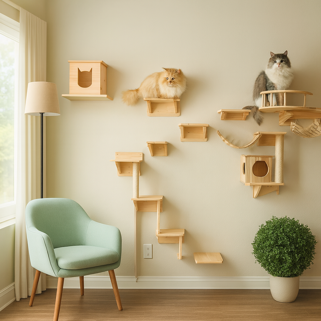 The LillyGreen SkyWalk™ Cat Wall System - Where style meets your furry adventurer