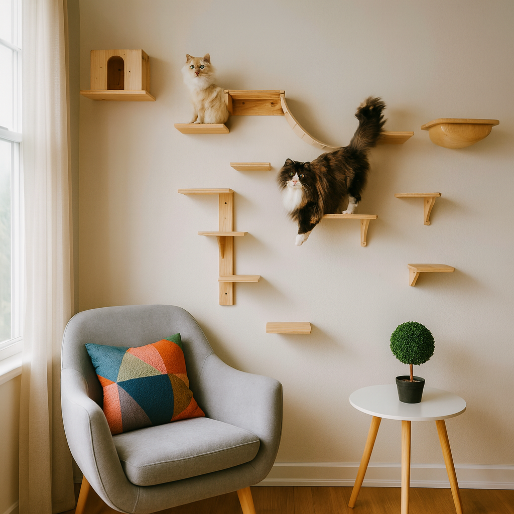 The LillyGreen SkyWalk™ Cat Wall System - Where style meets your furry adventurer