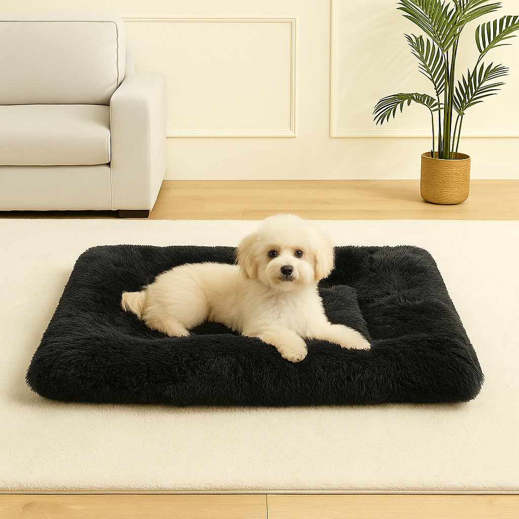 The LillyGreen CloudMat™ – Faux Fur Flat Bed for Small Dogs & Cats