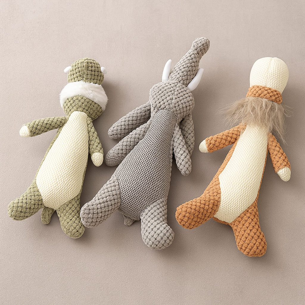 The LillyGreen JungleJoy™ Plush Trio - Soft chew Toys for Playful Pups