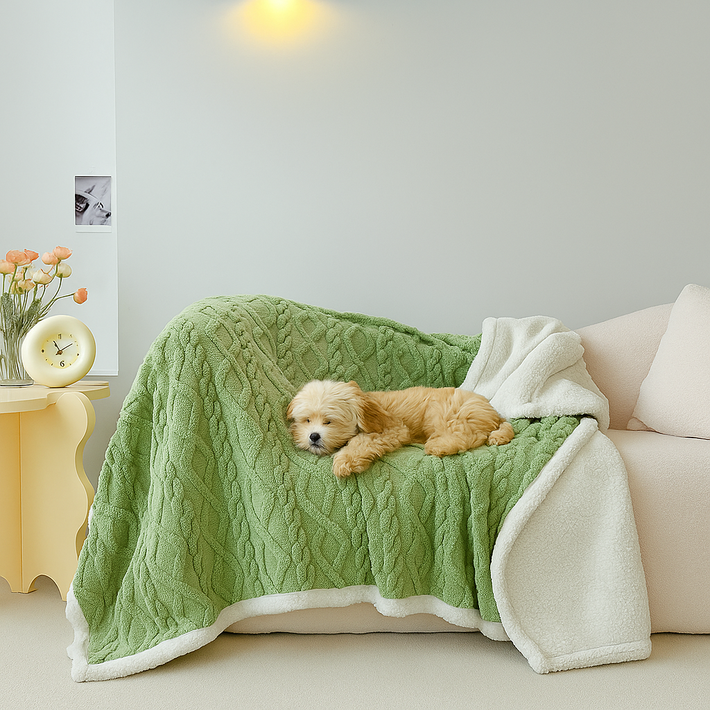 The LillyGreen CozyKnit™ Soft Comfy Blanket - Textured Cable Knit for extra comfort