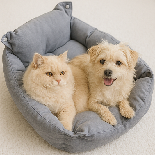 The LillyGreen CozyFold™ Convertible Dog & Cat Bed – Foldable, Plush & Multi-Functional for Small Spaces