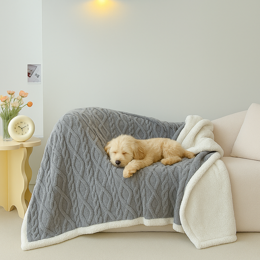 The LillyGreen CozyKnit™ Soft Comfy Blanket - Textured Cable Knit for extra comfort