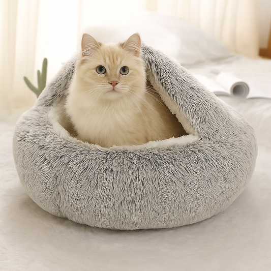The LillyGreen Hideaway™ Covered Nest – Plush Faux Fur Retreat for Small Pets
